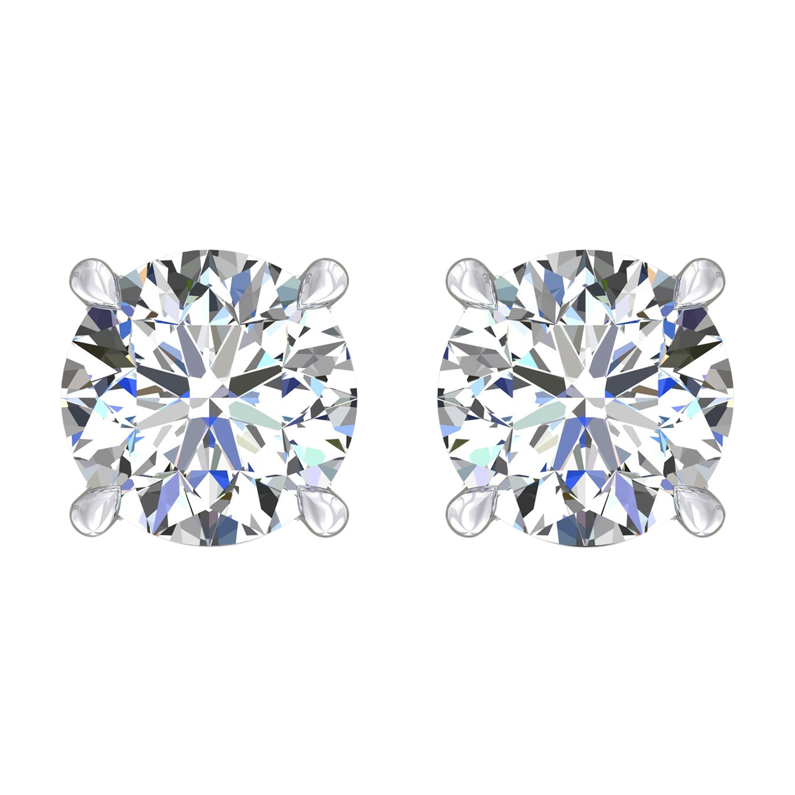 Harakh GIA Certified 0.75 Carat EF Color VS1 Clarity 18 KT Diamond Stud Earrings