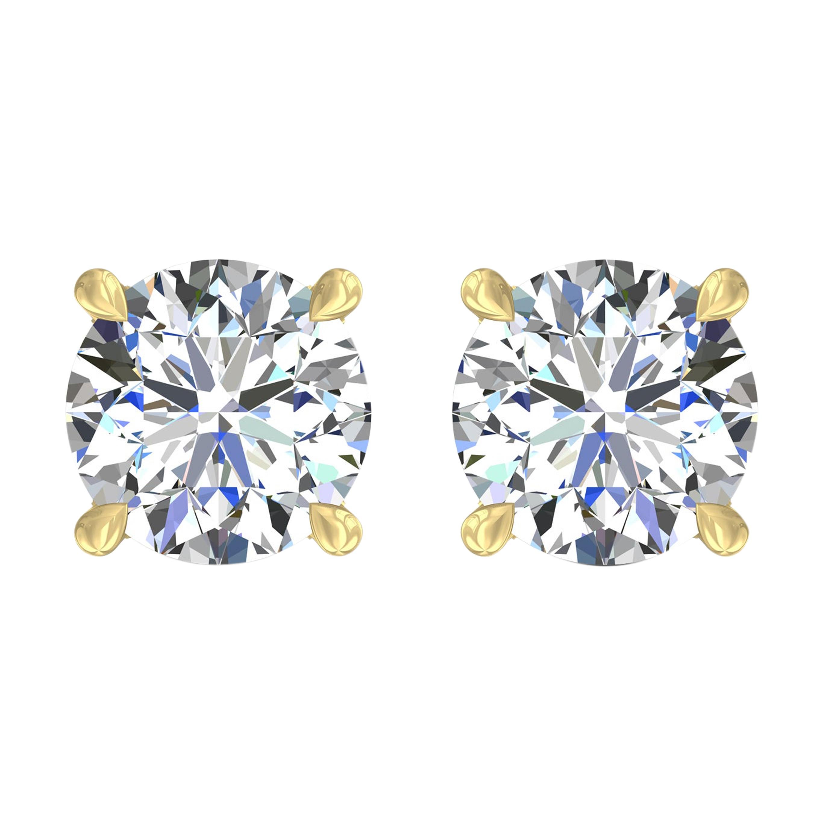 Harakh Clous d'oreilles en diamants 18 KT certifiés GIA de 0,75 carat de couleur EF et de pureté VS1