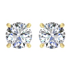 Orecchini con diamanti Harakh certificati GIA da 0,75 carati, colore F, chiarezza VS2, 18 carati.