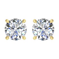 Harakh GIA Certified 0.75 Carat EF Color VS1 Clarity 18 KT Diamond Stud Earrings