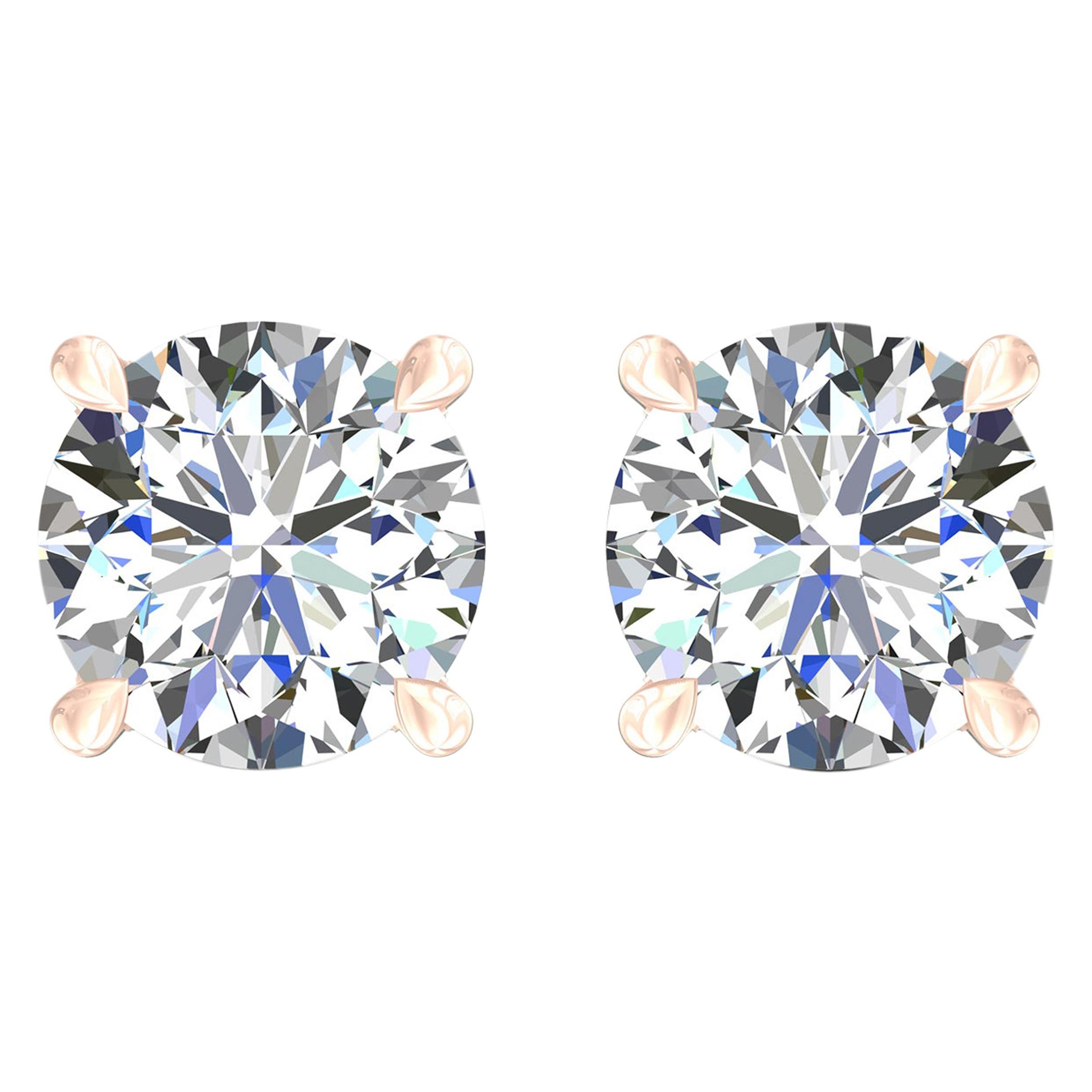 Harakh GIA zertifiziert 0,75 Karat F Farbe VS2 Reinheit 18 Kt Diamant-Ohrstecker