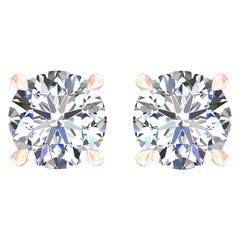 Harakh GIA Certified 0.75 Carat F Color VS2 Clarity 18 Kt Diamond Stud Earrings