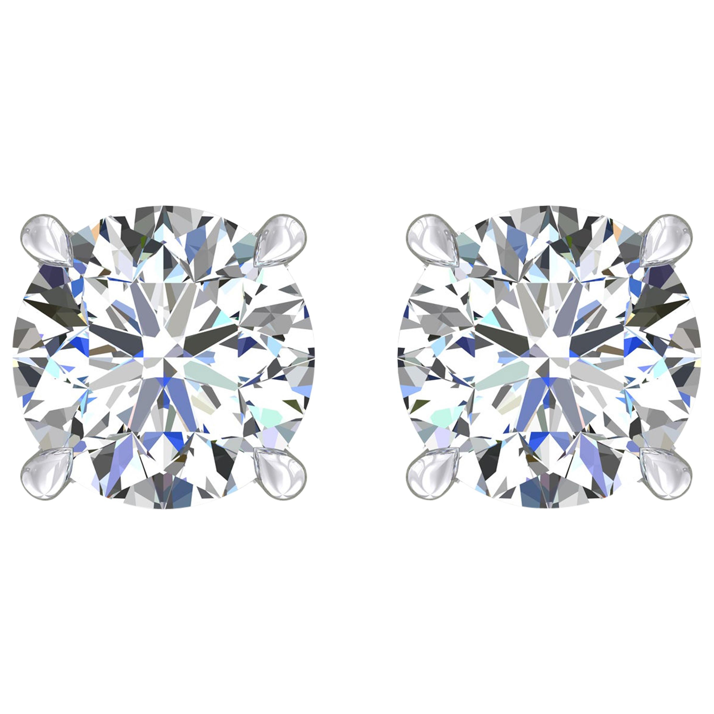 Harakh GIA Certificado 0.75 Ct Diamante Incoloro Pendientes de Oro Blanco 18KT en venta