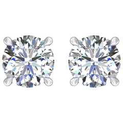 Harakh GIA Certified 0.80 Carat D-E Color VS2 Clarity 18KT Diamond Stud Earrings