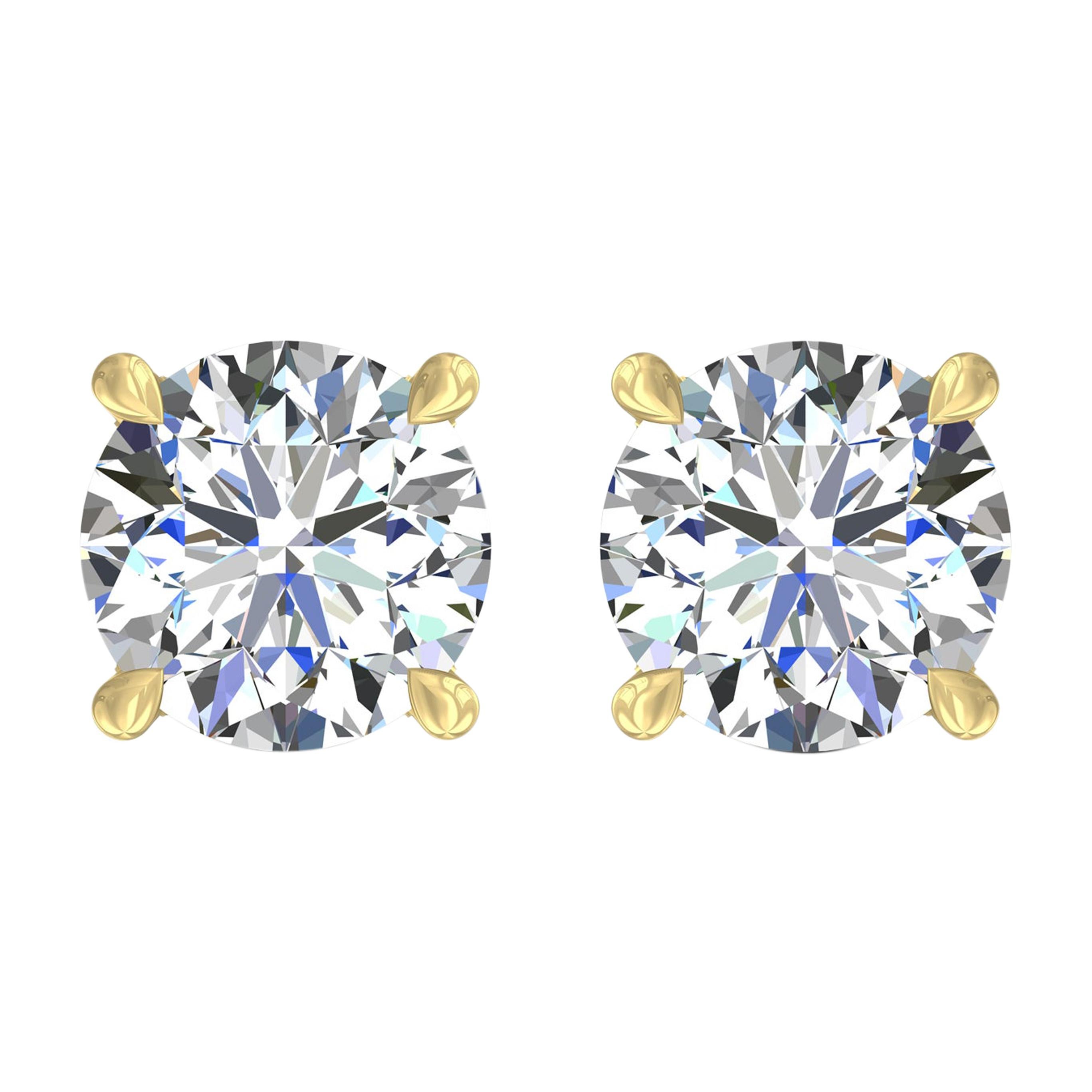 Harakh Clous d'oreilles en diamants 18 carats de 0,80 carat de couleur D-E et de pureté VS2, certifiés GIA