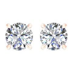 Harakh GIA Certified 0.75 Ct F Color VS2 Clarity Diamond 18K Gold Stud Earrings