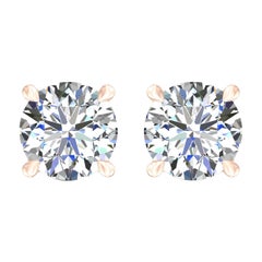 Harakh Clous d'oreilles en diamants 18 carats de 0,80 carat de couleur D-E et de pureté VS2, certifiés GIA