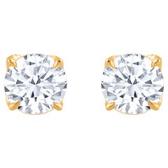 Harakh GIA Certified 0.80 Carat F Color VS1 Clarity 18 Kt Diamond Stud Earrings 