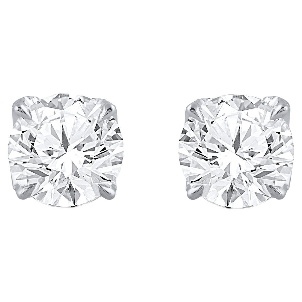 Harakh GIA Certified 0.80 Carat F Color VS2 Clarity 18 Kt Diamond Stud Earrings