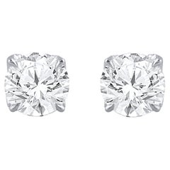 Harakh GIA Certified 0.80 Carat F Color VS2 Clarity 18 Kt Diamond Stud Earrings