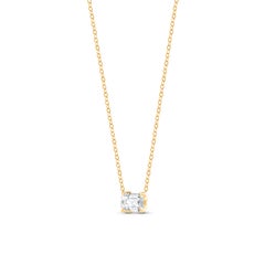Harakh GIA Certified 7/8 Ct Solitaire Colorless Diamond Necklace in 18 Kt Gold