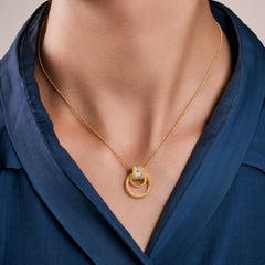 HARAKH GIA Certified 1/2 CT Colorless Diamond Sunlight Necklace in 18 Kt Gold
