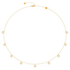 HARAKH 3 1/2 CT farbloser Diamant 18KT Gold Mirage Drop Mandala Halskette