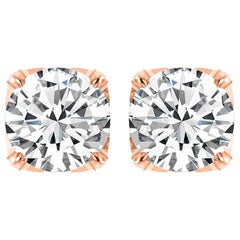 Harakh GIA zertifiziert EF/ VS 1,00 Karat Diamant-Ohrstecker aus 18 Karat Roségold