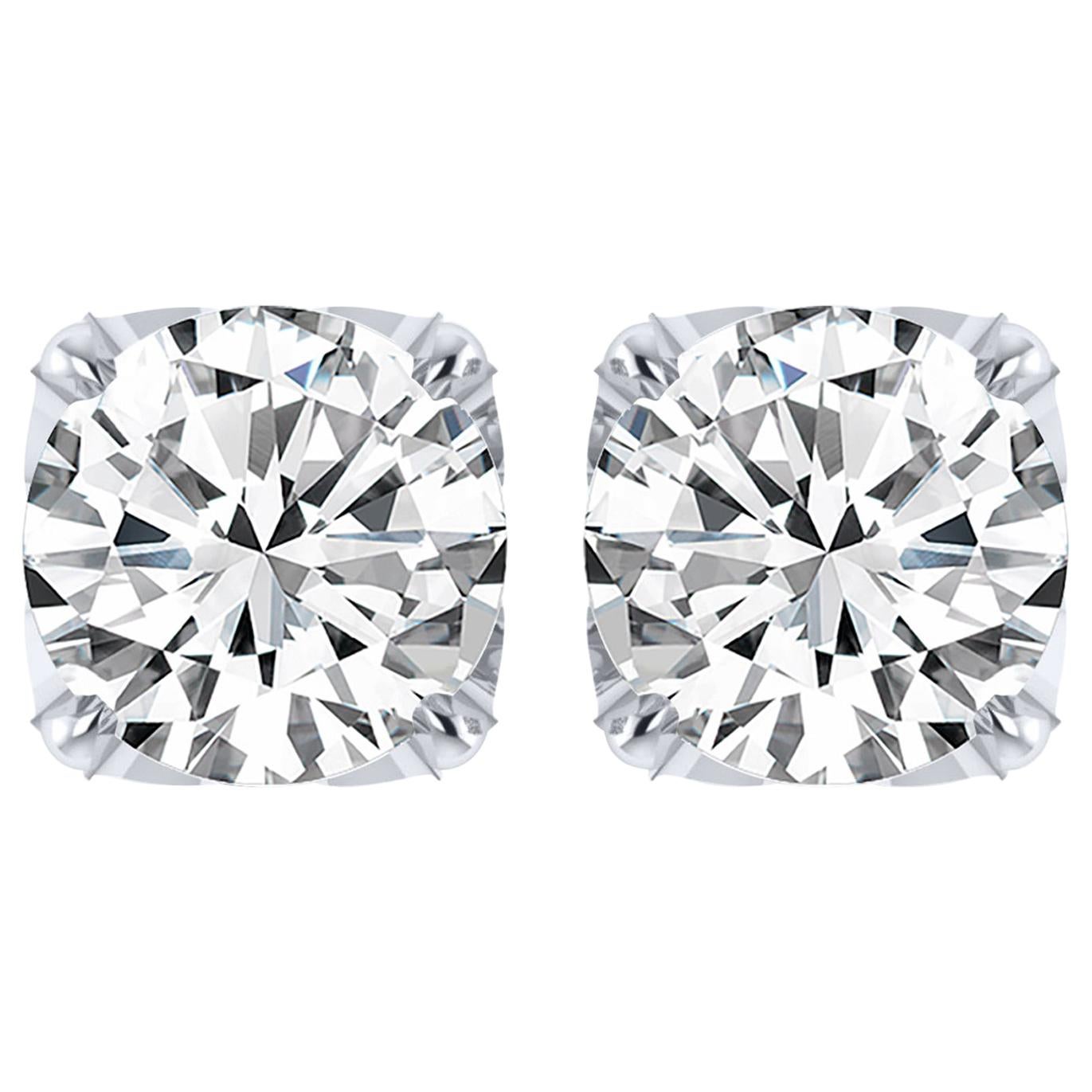 Harakh Clous d'oreilles en or blanc 18 carats avec diamants de 1,00 carat certifiés GIA F/ VS2