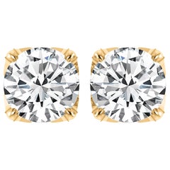 Harakh GIA zertifizierte EF-VVS/VS 1,00 Karat Diamant-Ohrstecker aus 18 Karat Gelbgold