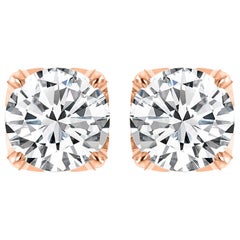 Harakh GIA zertifizierte EF-VVS 1,25 Karat Diamant-Ohrstecker aus 18 Karat Roségold