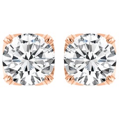 Harakh GIA-zertifizierte EF-VVS 1,50 Karat Diamant-Ohrstecker aus 18 Karat Roségold