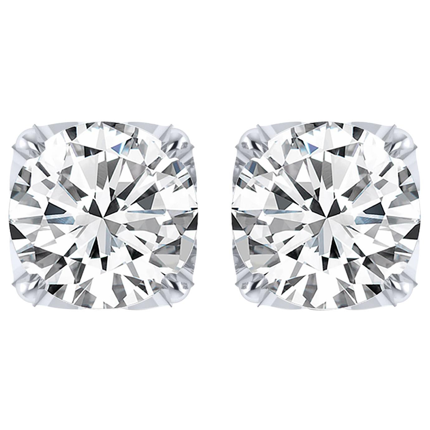 Harakh GIA Certified EF/VS 1.50 Carat Diamond Studs in 18 Karat White Gold For Sale