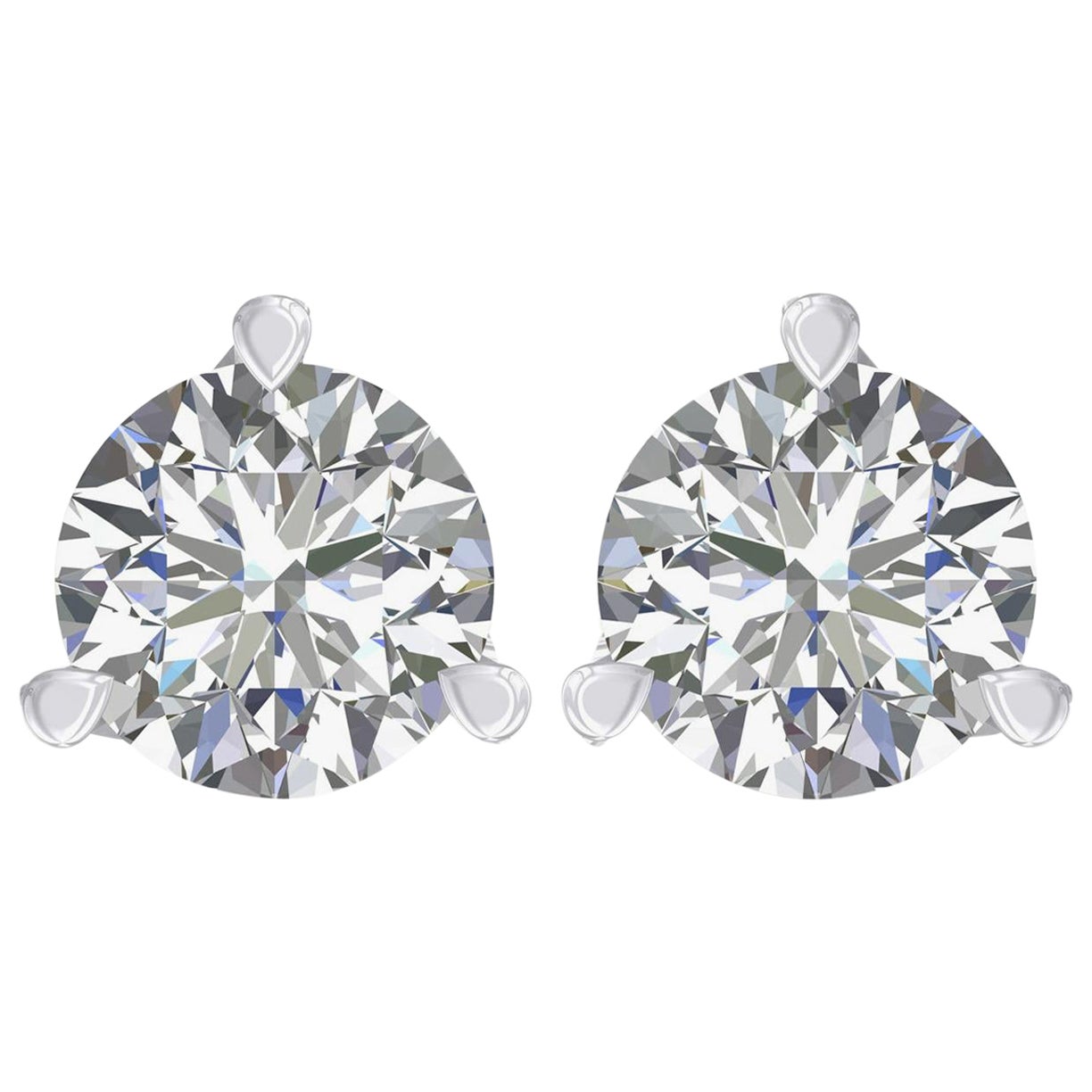 Harakh GIA zertifiziert 2,00 Karat F Farbe VS2 Reinheit 18 Kt Diamant-Ohrstecker Ohrstecker