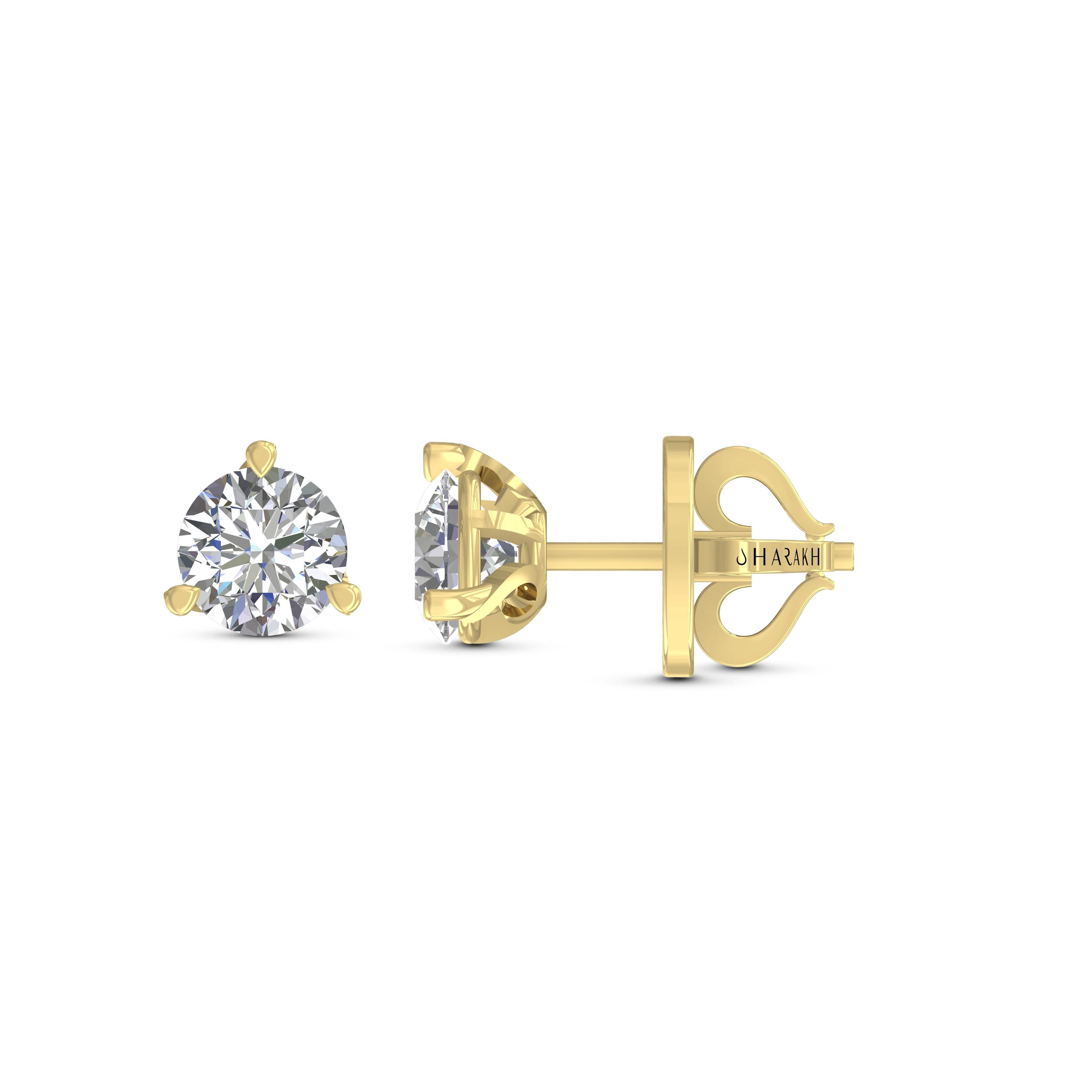 These classic GIA certified diamond studs showcase a pair of perfectly matched diamonds weighing total 2.00 carats. Crafted in 18 karat yellow gold, these are available in white and rose gold as well.
Perfect for gifting and for yourself as well.