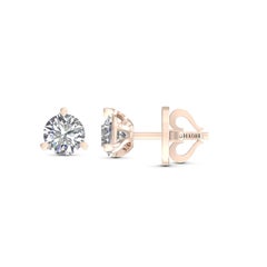 Harakh GIA Certified 2 CTW Colorless Diamonds 18 KT Rose Gold Stud Earrings