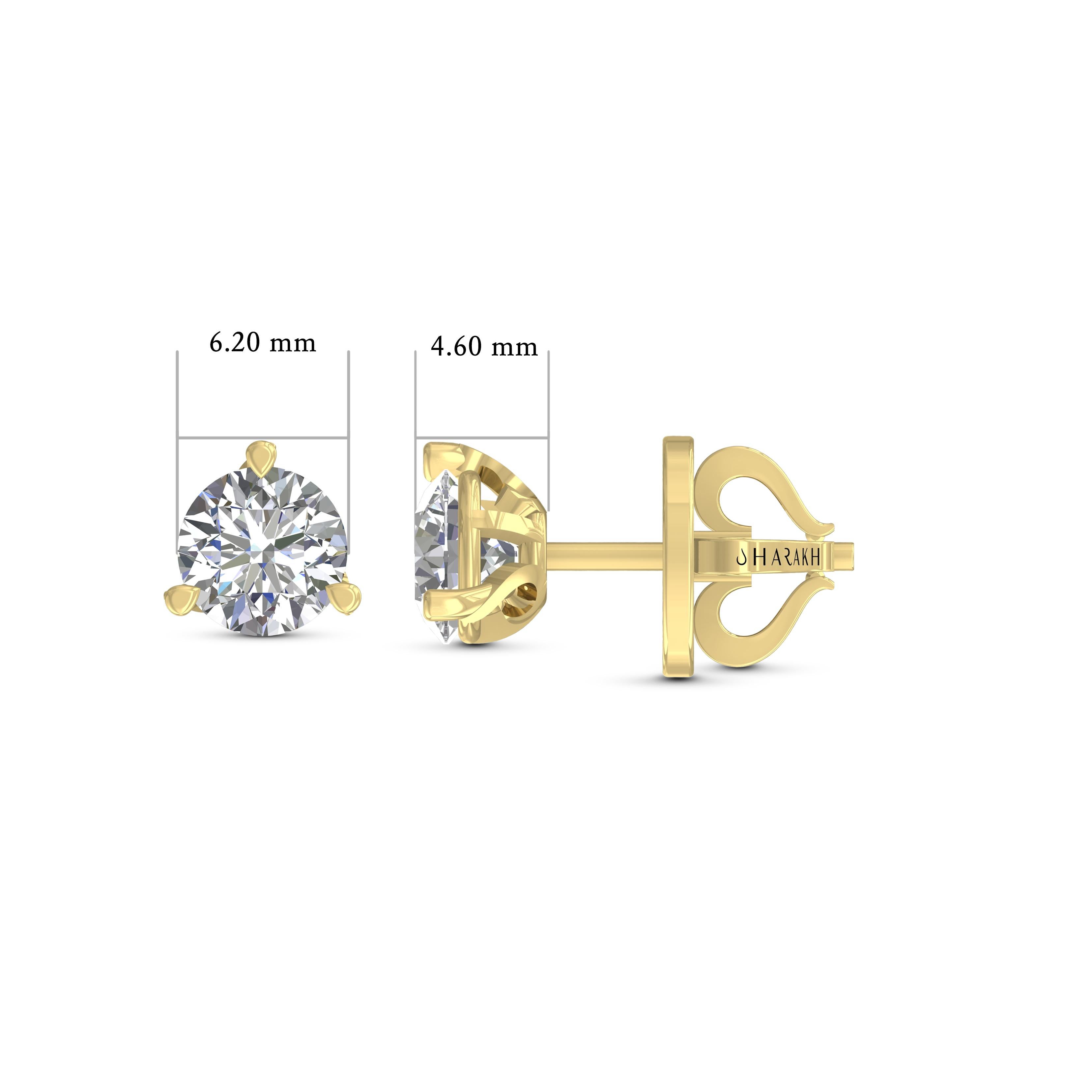 Contemporary Harakh GIA Certified 2.00 Carat DE Color VS Clarity 18kt Diamond Stud Earrings For Sale