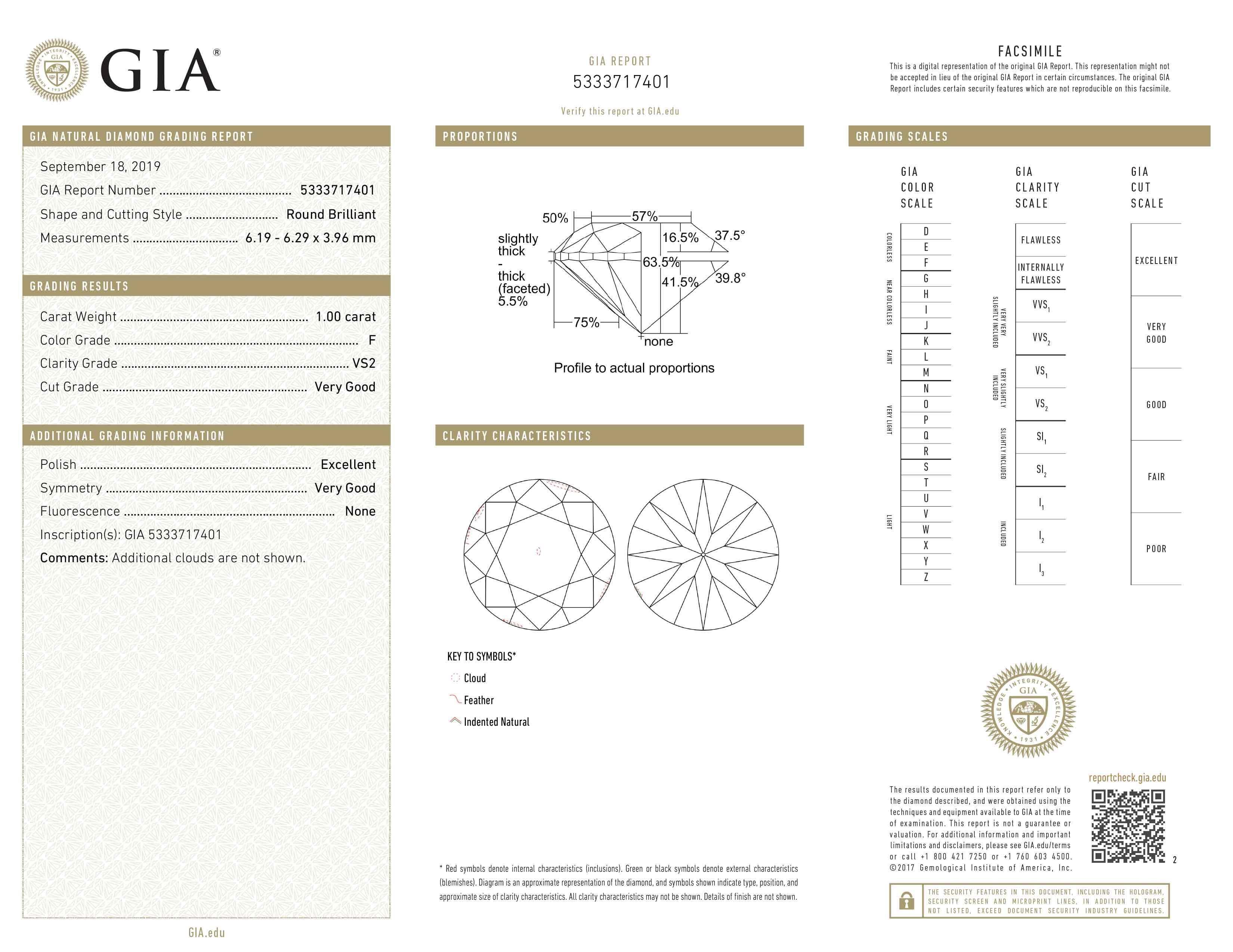 Harakh GIA Certified 2.01 Carat F Color VS2 Clarity 18 KT Diamond Stud Earrings In New Condition In New York, NY