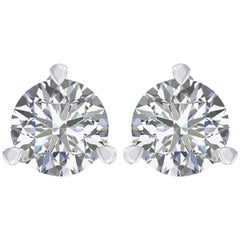Harakh GIA Certified 2.01 Carat F Color VS2 Clarity 18 KT Diamond Stud Earrings