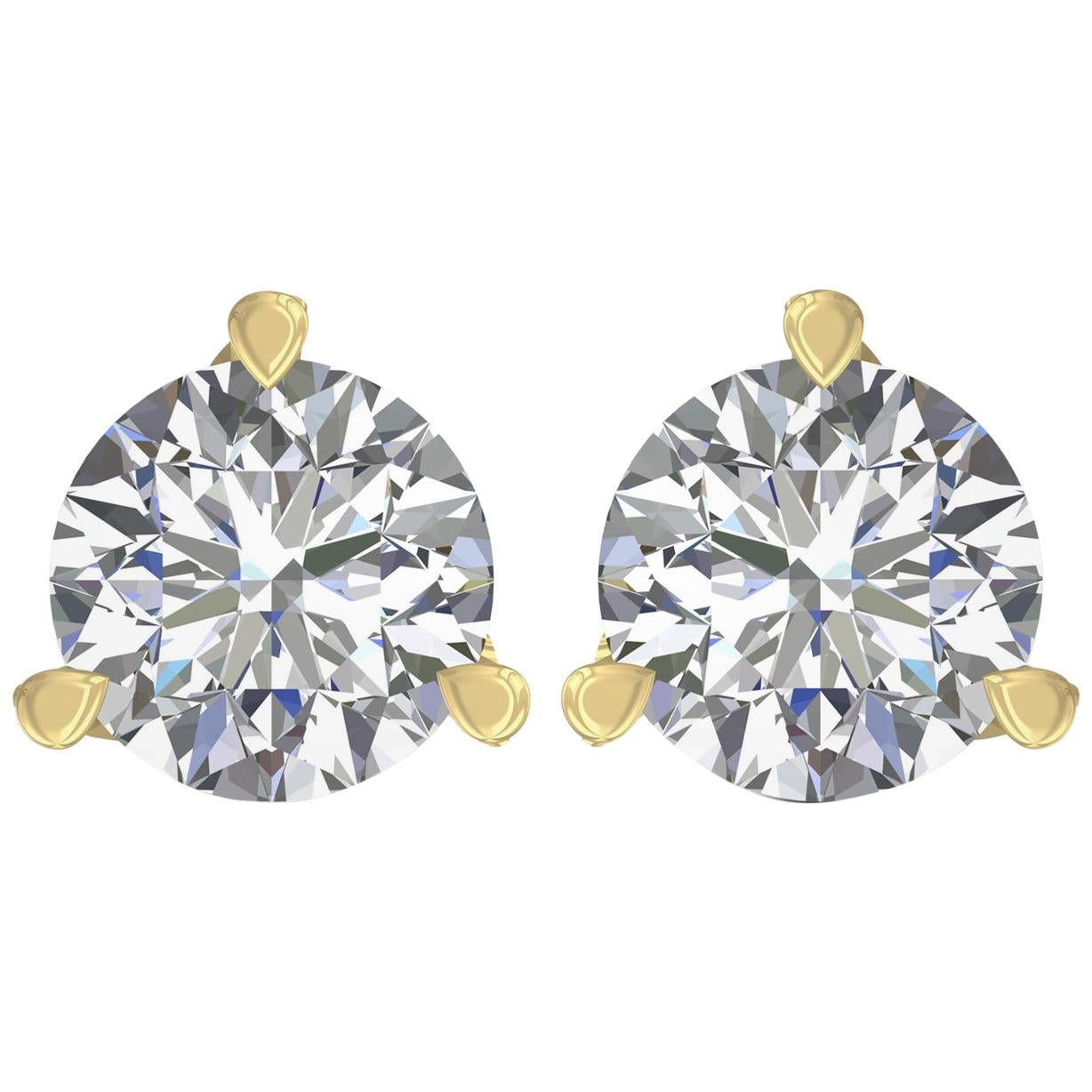 Harakh GIA Certified 2.00 Carat DE Color VS Clarity 18kt Diamond Stud Earrings For Sale