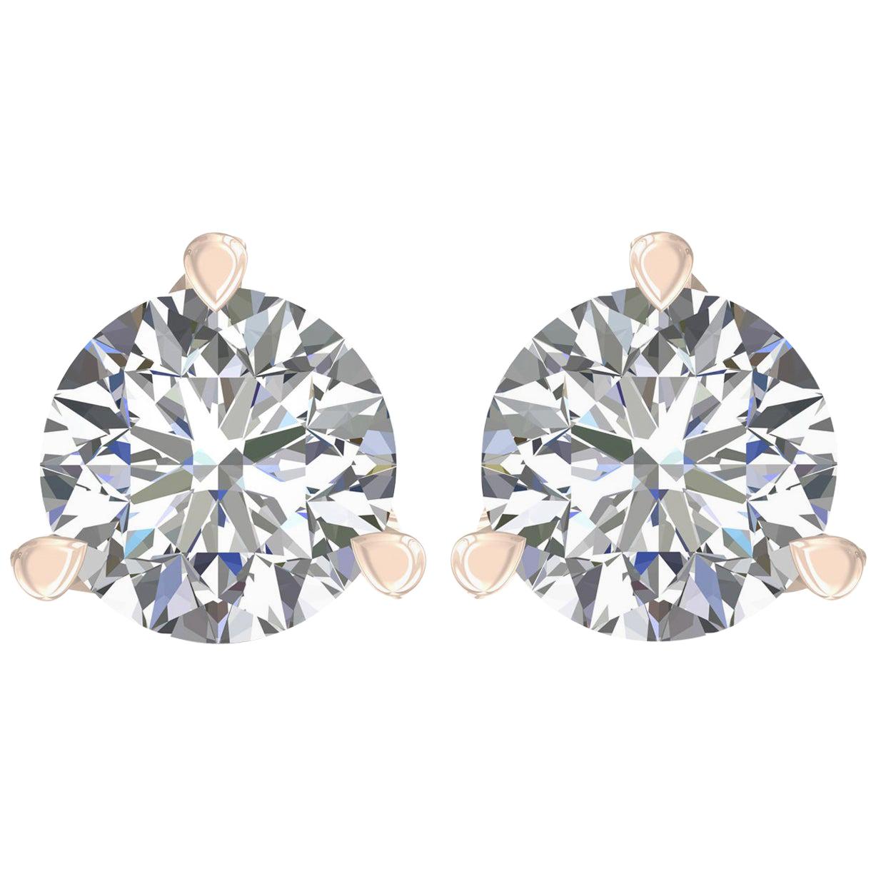 Harakh, clous d'oreilles en diamants 18 carats certifiés GIA de 2,00 carats de couleur F et de pureté VS2