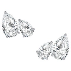 Harakh GIA Certified 1.80 Carat Colorless Diamond 18 KT White Gold Stud Earrings