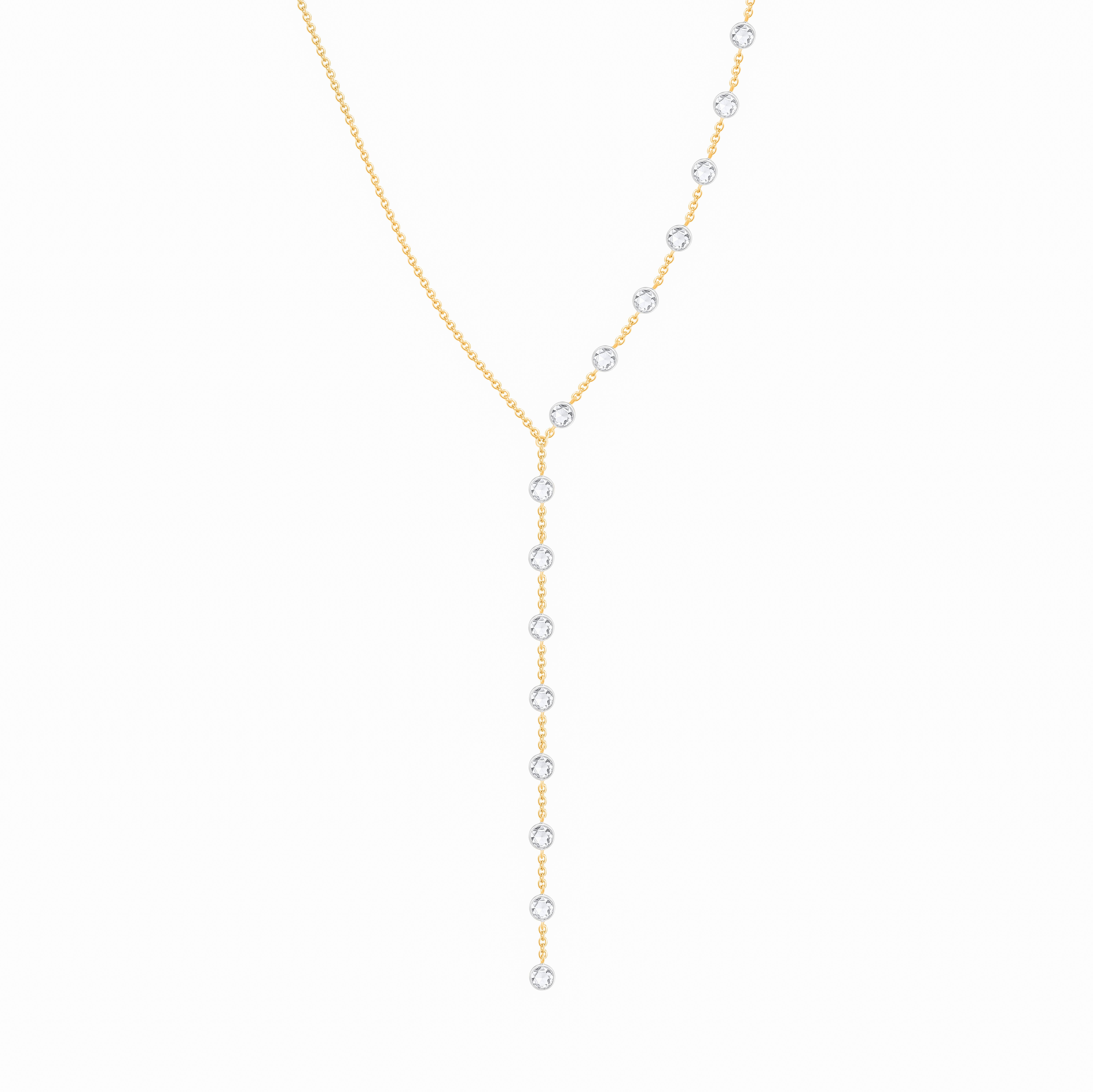 Taglio brillante Harakh GIA ha certificato 3/4CT di diamanti naturali incolori per la collana Station in oro 18K in vendita