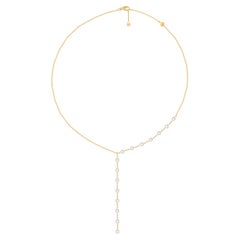 HARAKH GIA Certificado 3/4CT Natural incoloro collar de la estación de diamantes de oro de 18 quilates