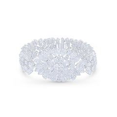 Bracciale in oro bianco con diamante naturale e taglio rosa certificato GIA da 32 carati