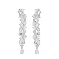 HARAKH GIA Certified 32 1/3 CT Colorless Diamond Dangling White Gold Earrings