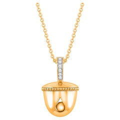 HARAKH Pendentif musical en or 18 carats, diamant naturel incolore Ghunghroo