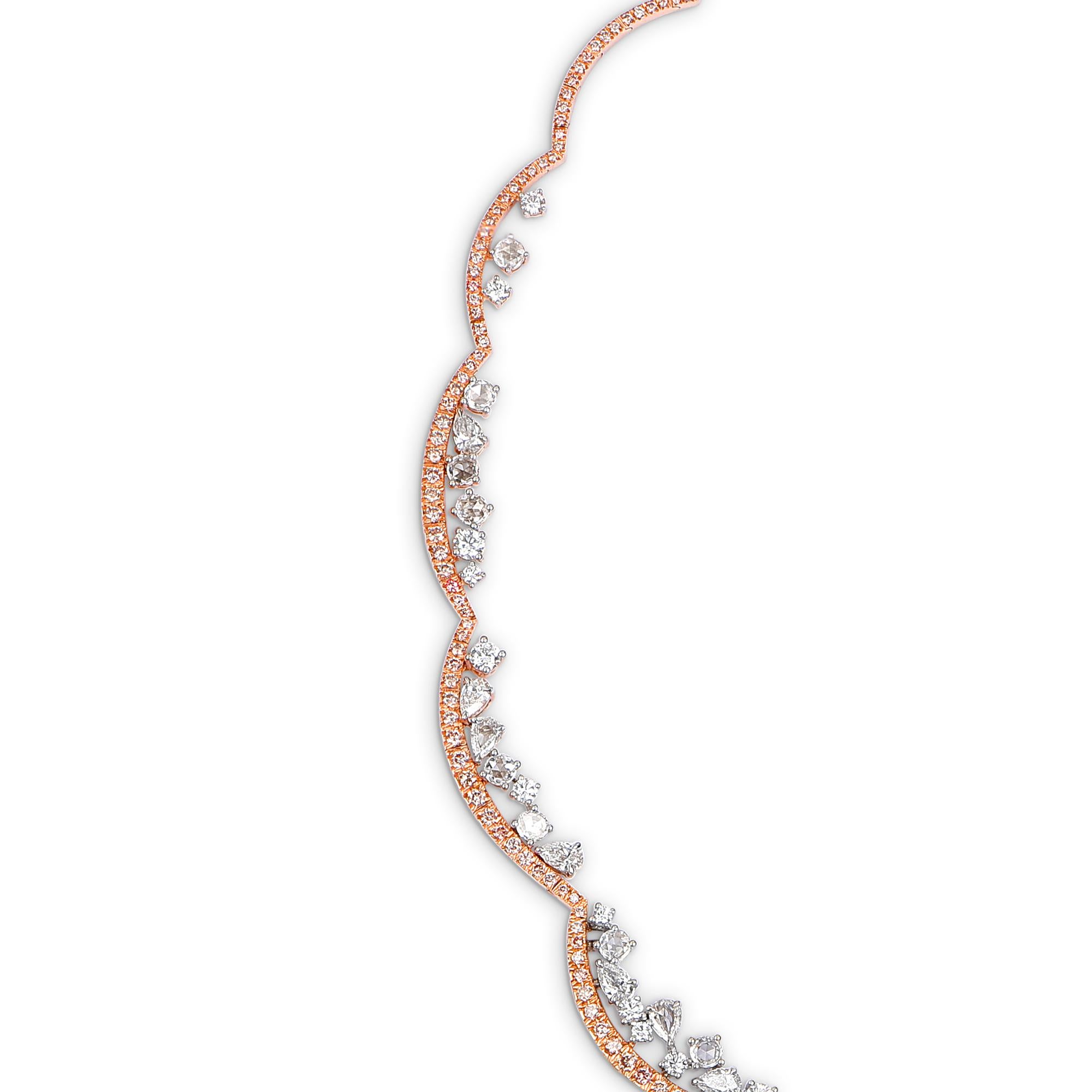GIA-zertifizierte Halskette mit pinkem Diamanten im Brillant- und Rosenschliff, Argyle für Damen oder Herren im Angebot