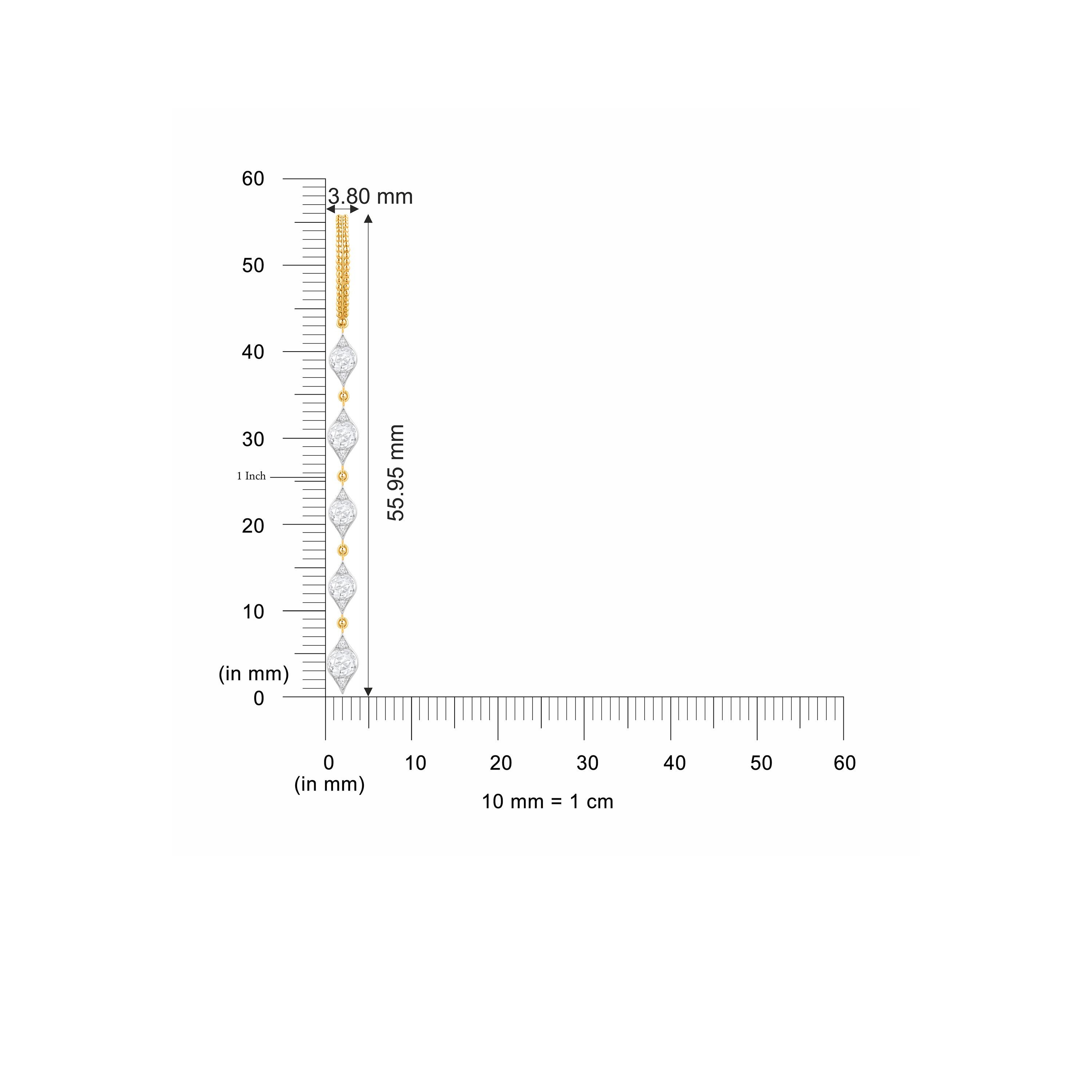 HARAKH Mandala Floating Rose-cut Colorless Diamond Earrings In New Condition For Sale In New York, NY