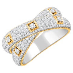 HARAKH Mandala Motif Pavé By-Pass Colorless Diamond Ring