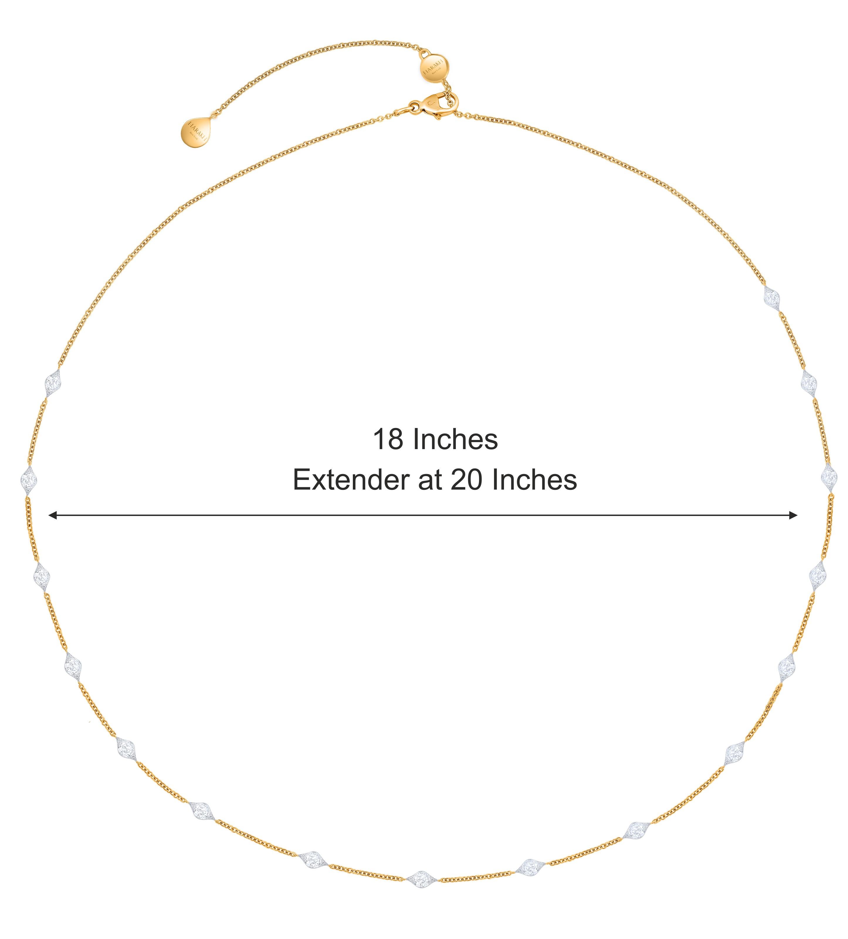 HARAKH Collier station en or jaune 18 carats avec diamants naturels incolores de 1 3/8 carat Neuf - En vente à New York, NY