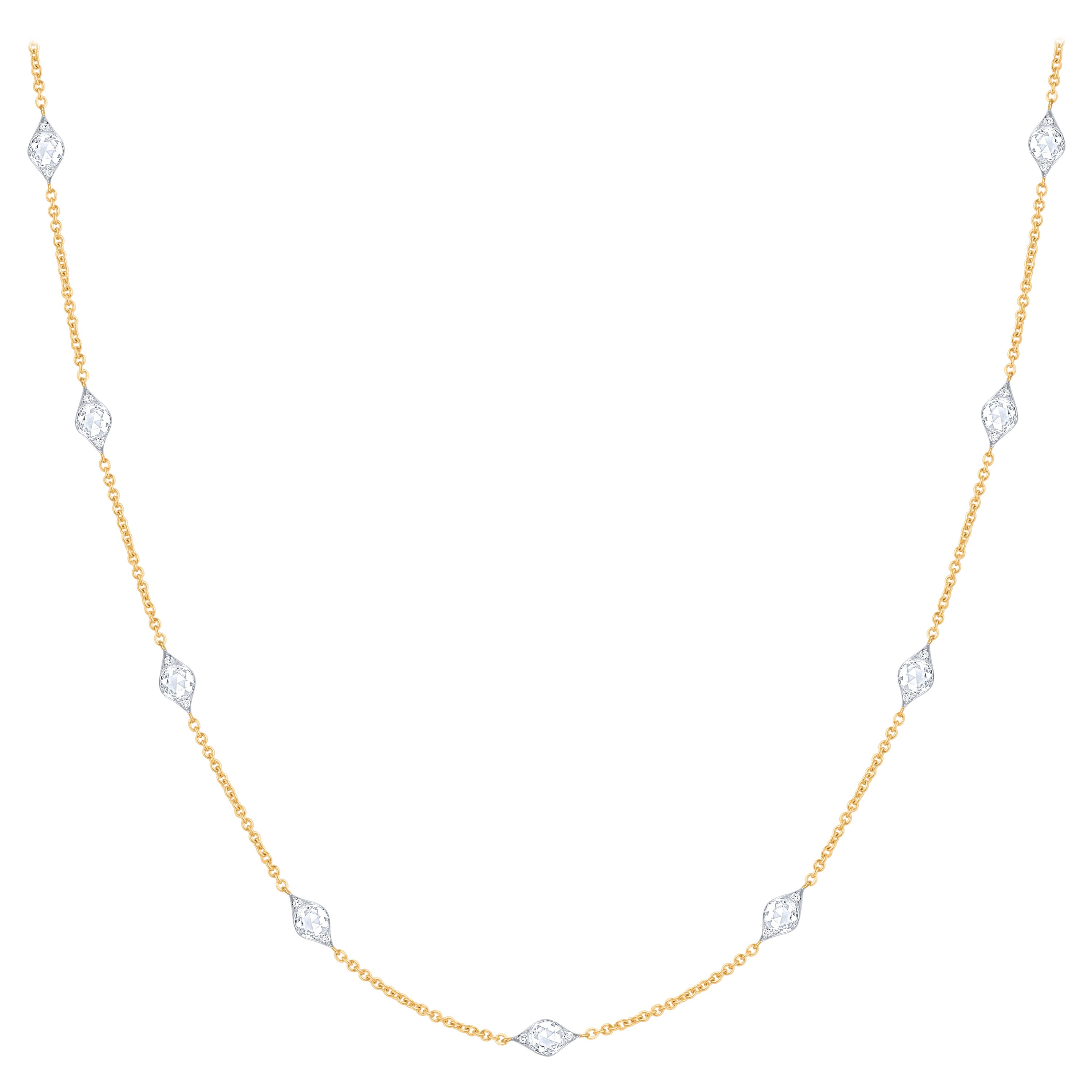 HARAKH Collier station en or jaune 18 carats avec diamants naturels incolores de 1 3/8 carat
