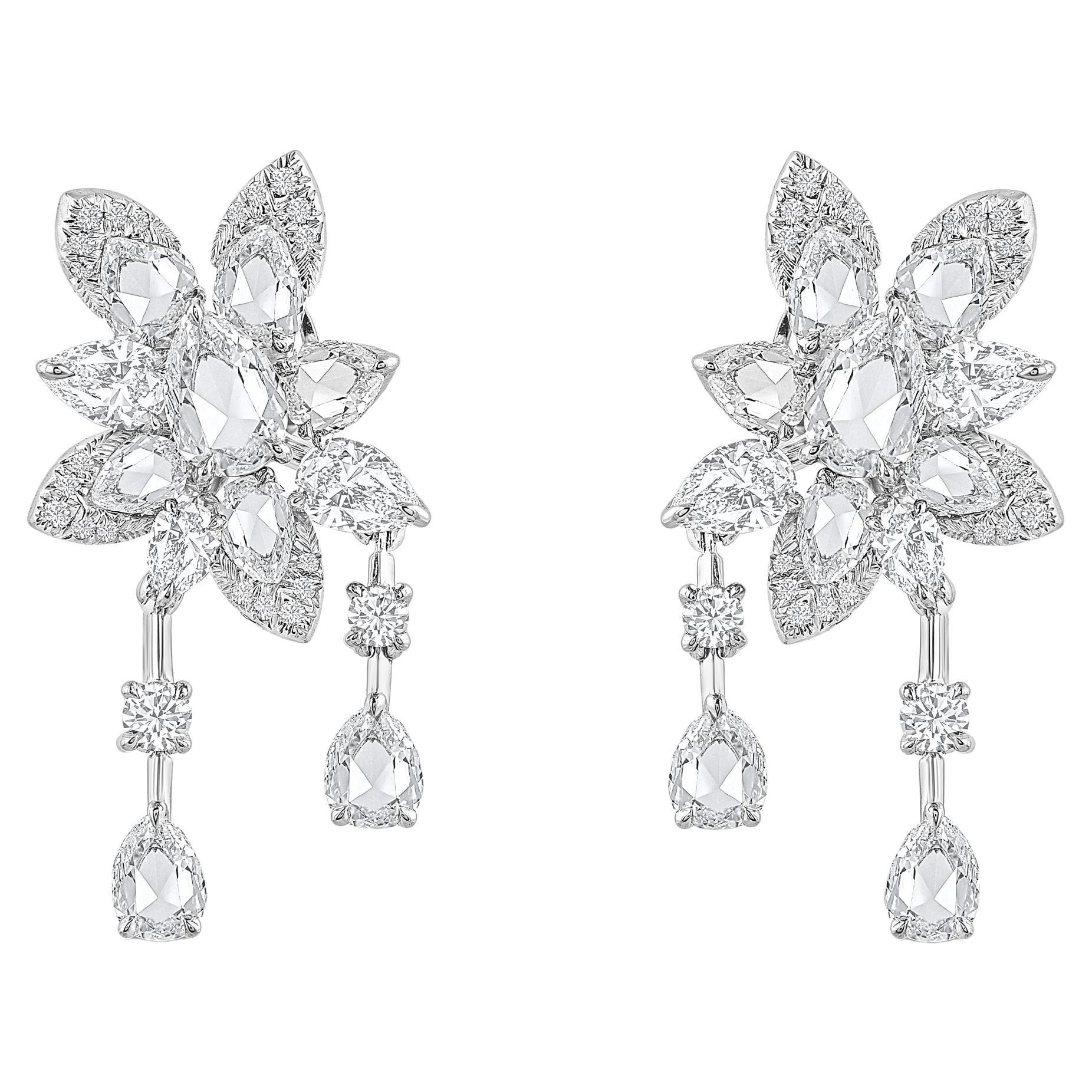 HARAKH Nature Farbloser Diamant 2 1/2 CT Tropfenohrringe 18KT Weißgold