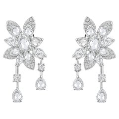 HARAKH Nature Farbloser Diamant 2 1/2 CT Tropfenohrringe 18KT Weißgold