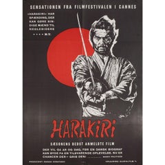 Vintage Harakiri 1962 Danish A1 Film Poster