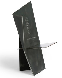 Harakiri Chair, Aluminium and Damascus Stainless Steel and by ORFEO STUDIO