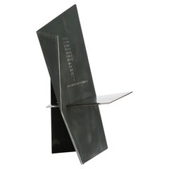 Harakiri Chair, Aluminium and Damascus Stainless Steel and by ORFEO STUDIO