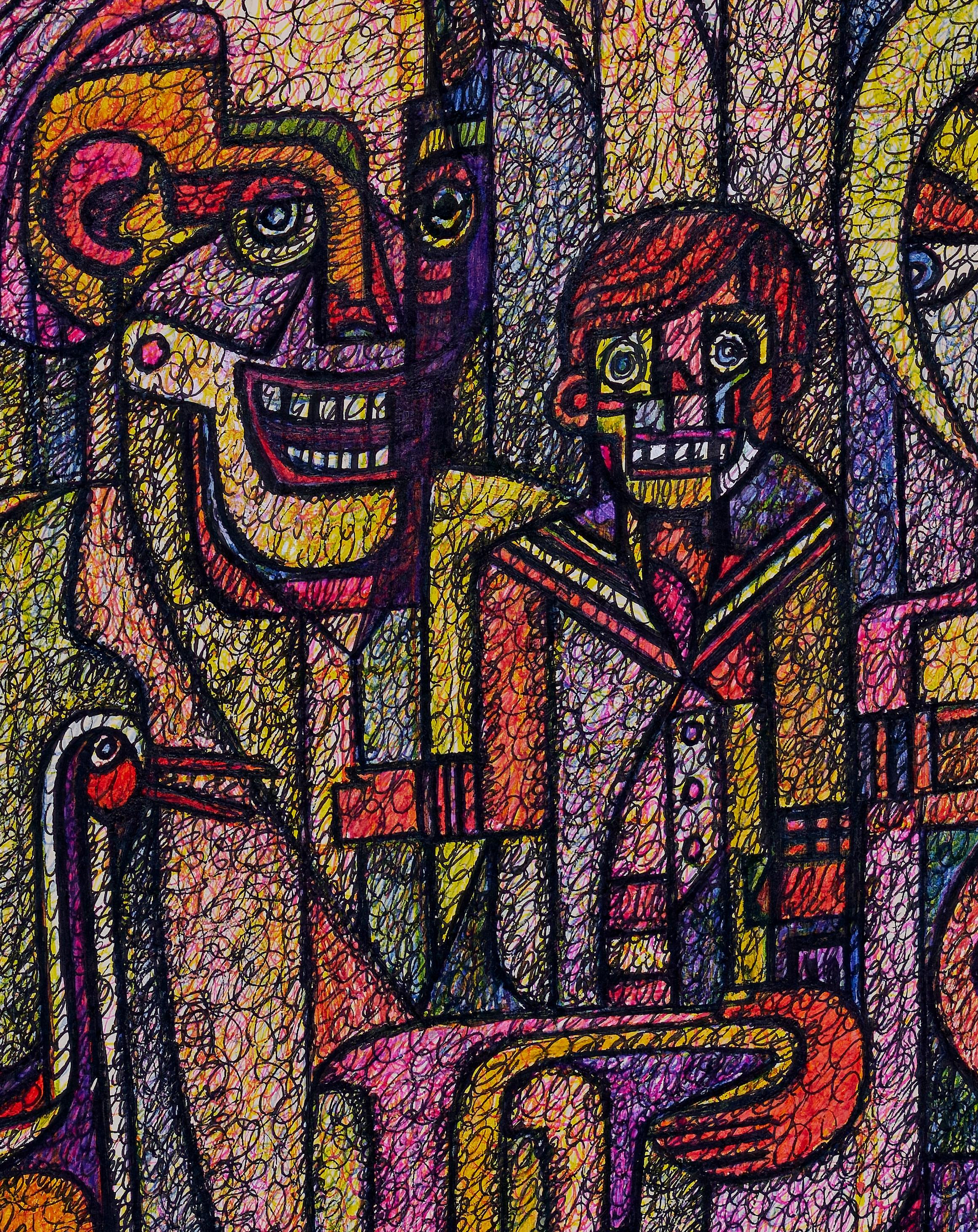 Harald Dry Schmidt (1933-1979) Mixed Media Figural Abstract For Sale 2