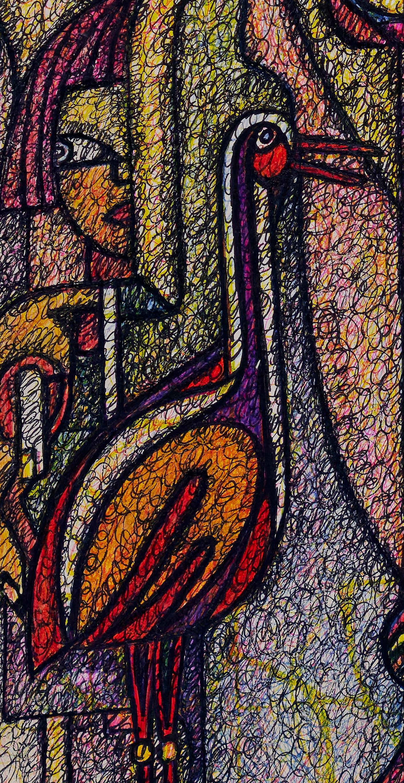 Harald Dry Schmidt (1933-1979) Mixed Media Figural Abstract For Sale 3