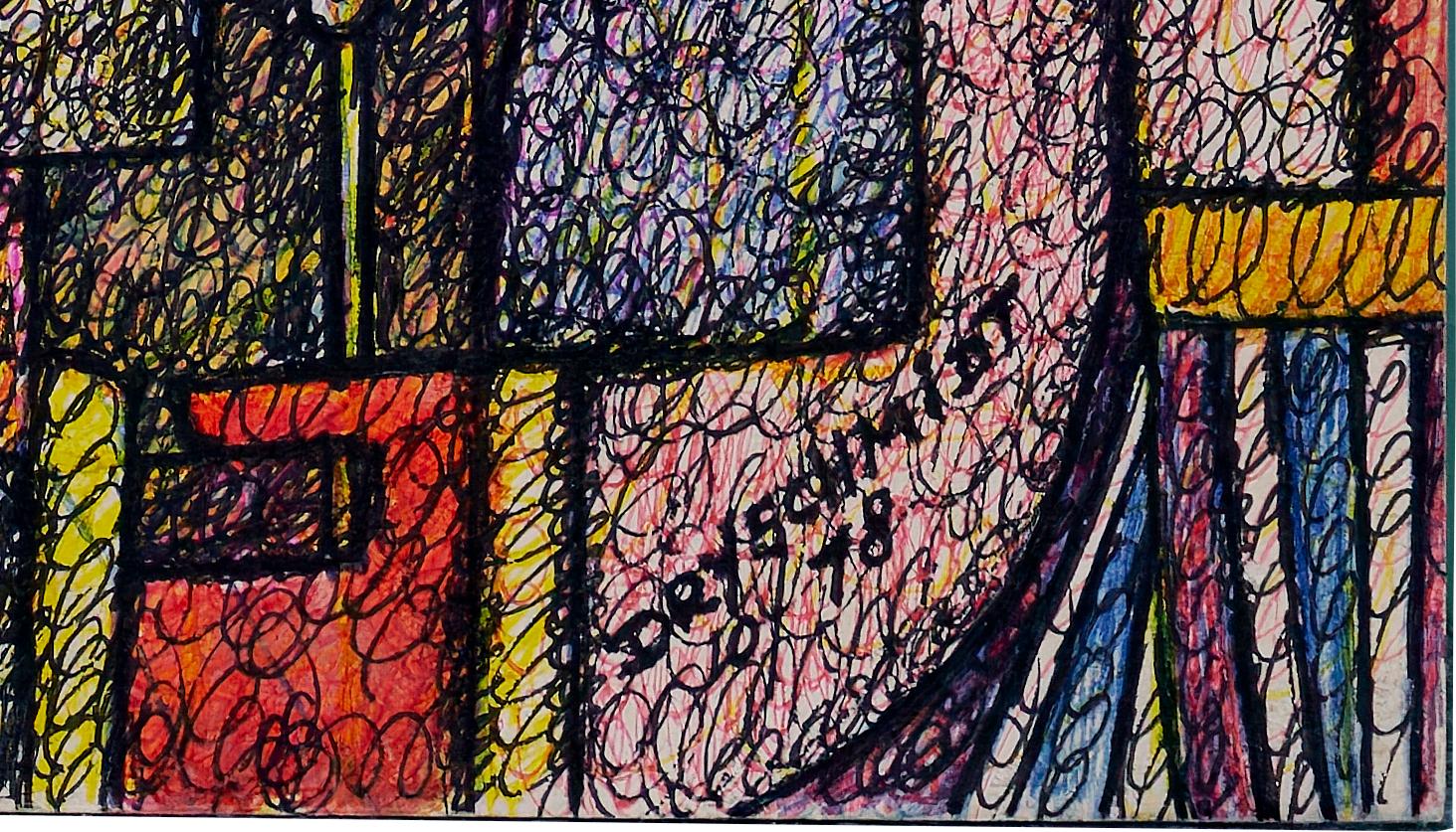 Harald Dry Schmidt (1933-1979) Mixed Media Figural Abstract For Sale 5
